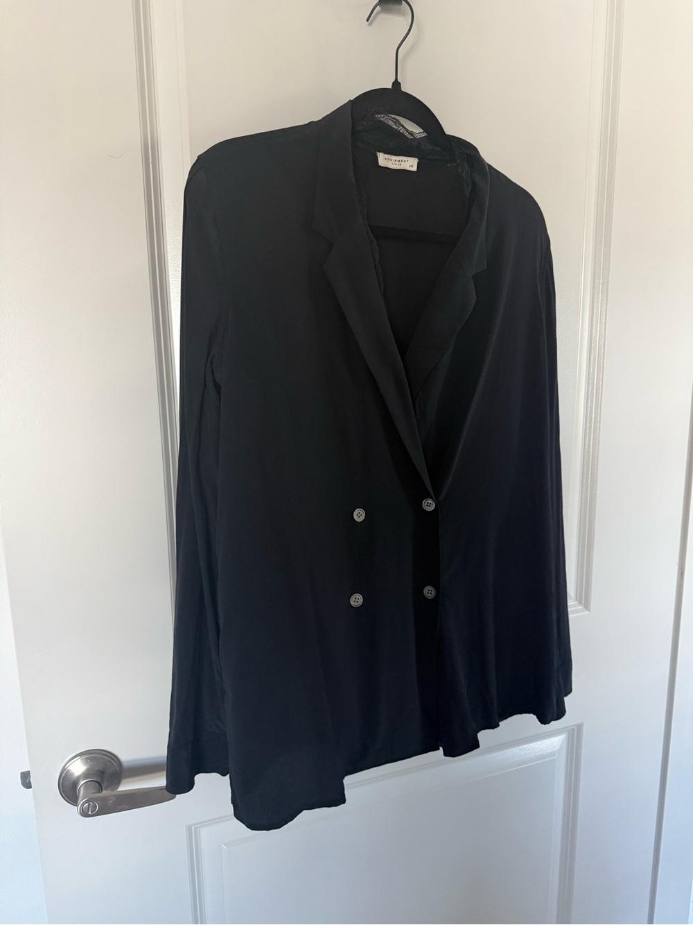 Black Double-Breasted Women's Blazer style blouse